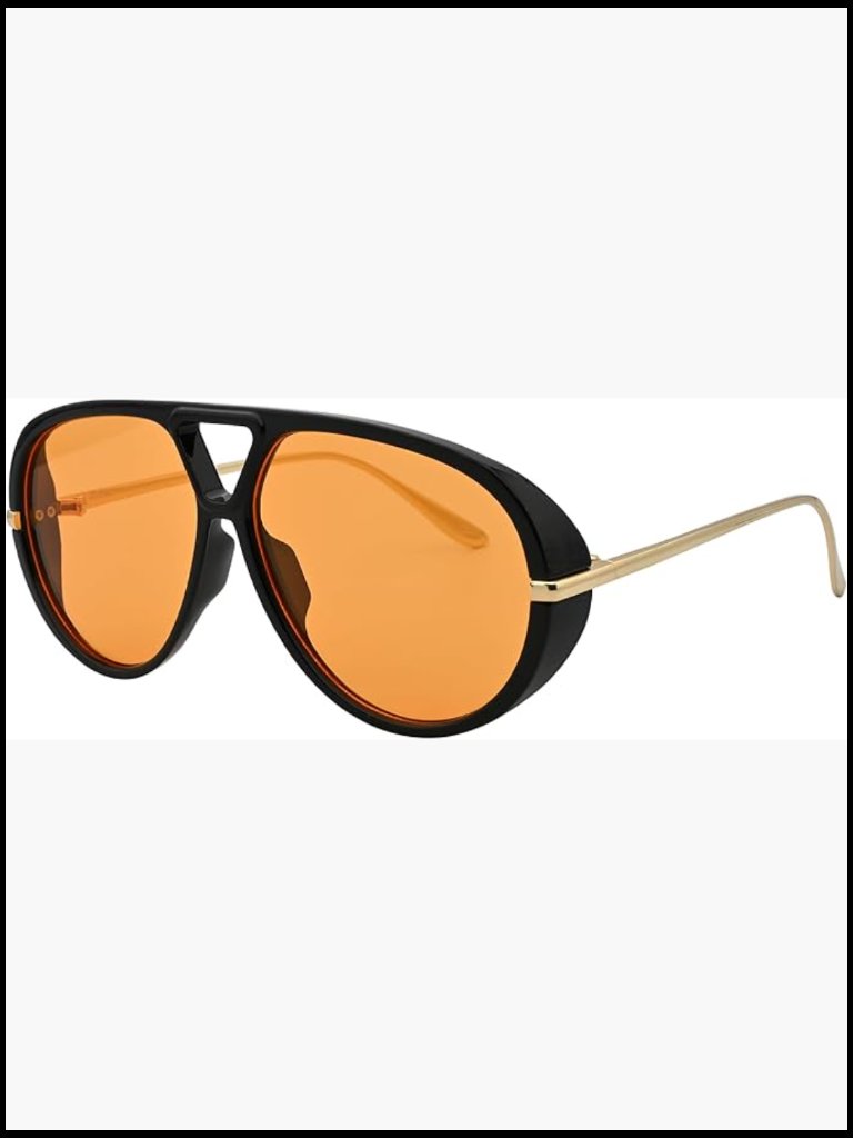Oversized Aviator Sunglasses Retro Shield Uv Protection Unisex